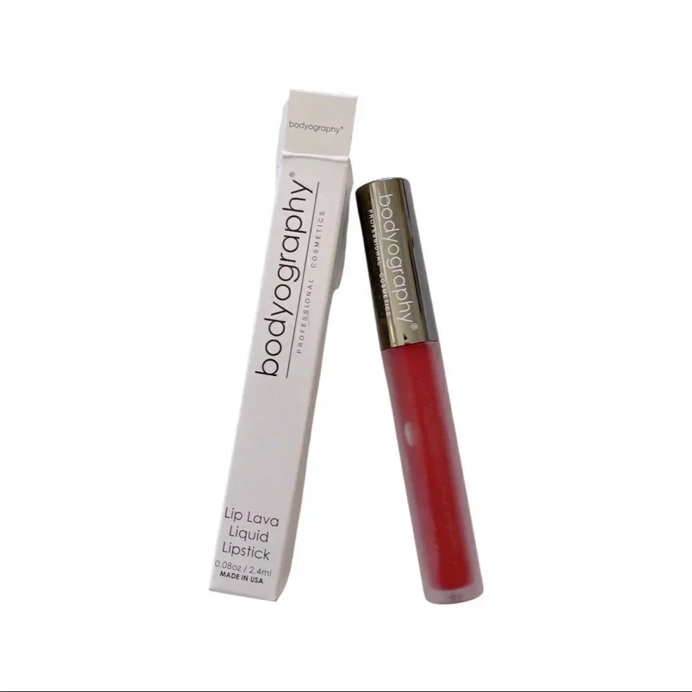 Bodyography Lip Lava Liquid Lipstick - Strawberry Moon/Metallic Red - NIB